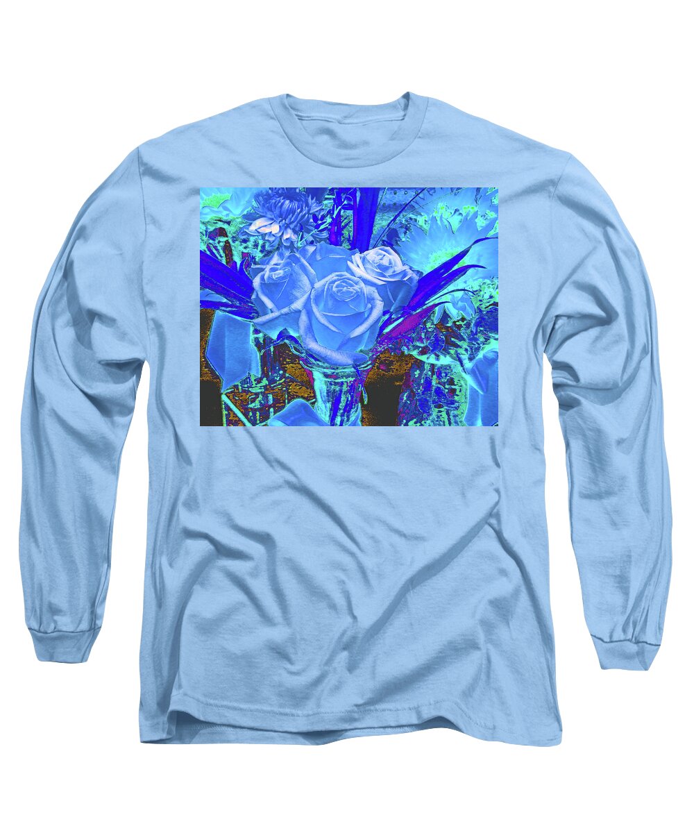 Roses Long Sleeve T-Shirt featuring the photograph Abstract Blue Roses by Andrew Lawrence