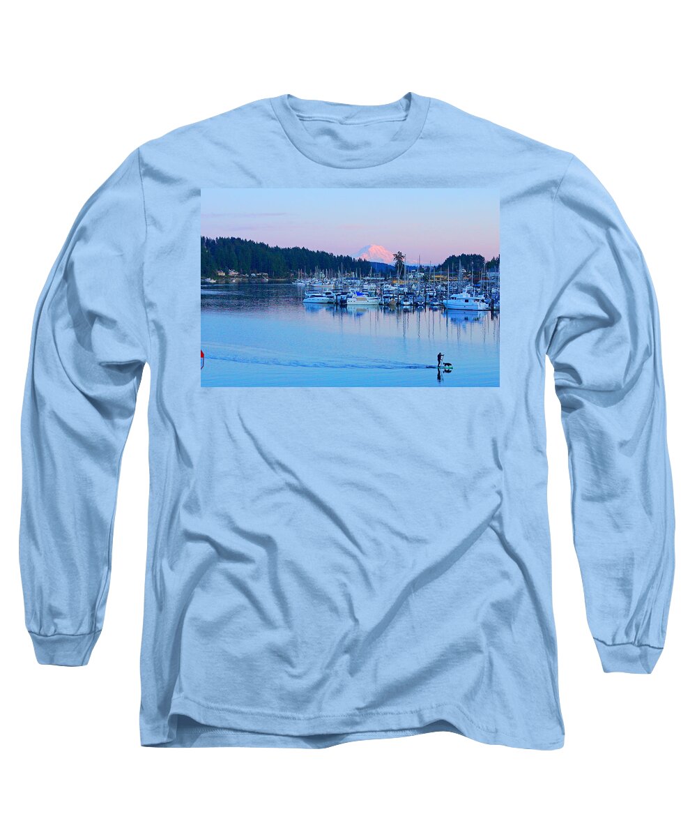 Landscape Long Sleeve T-Shirt featuring the photograph Alpenglow on Mount Rainier by Bill TALICH