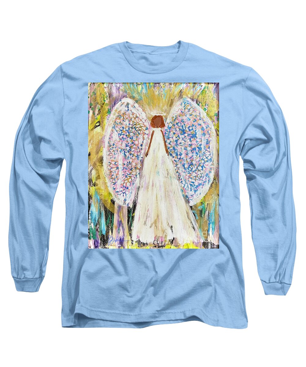 Angel Long Sleeve T-Shirt featuring the painting Angel II by Sheila J Hall