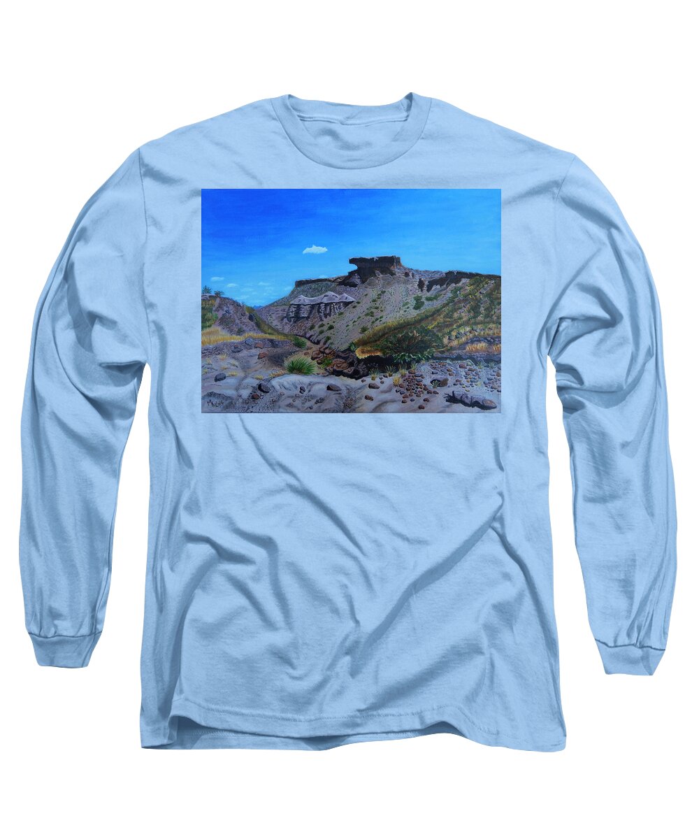 Las Cruces Long Sleeve T-Shirt featuring the painting Anvil Rock by Mike Kling