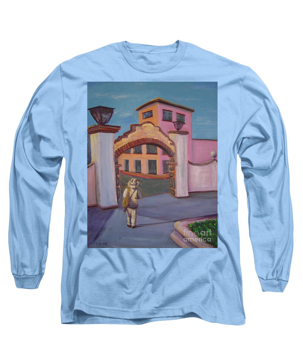 Mexico Long Sleeve T-Shirt featuring the painting Arco de Jiutepec by Lilibeth Andre