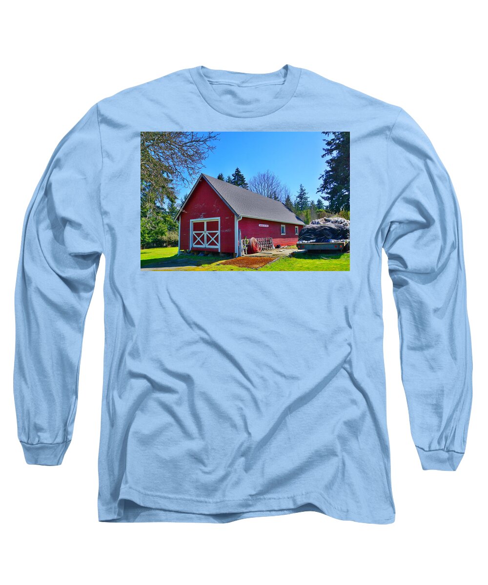 Landscape Long Sleeve T-Shirt featuring the photograph Babich Net Shed by Bill TALICH