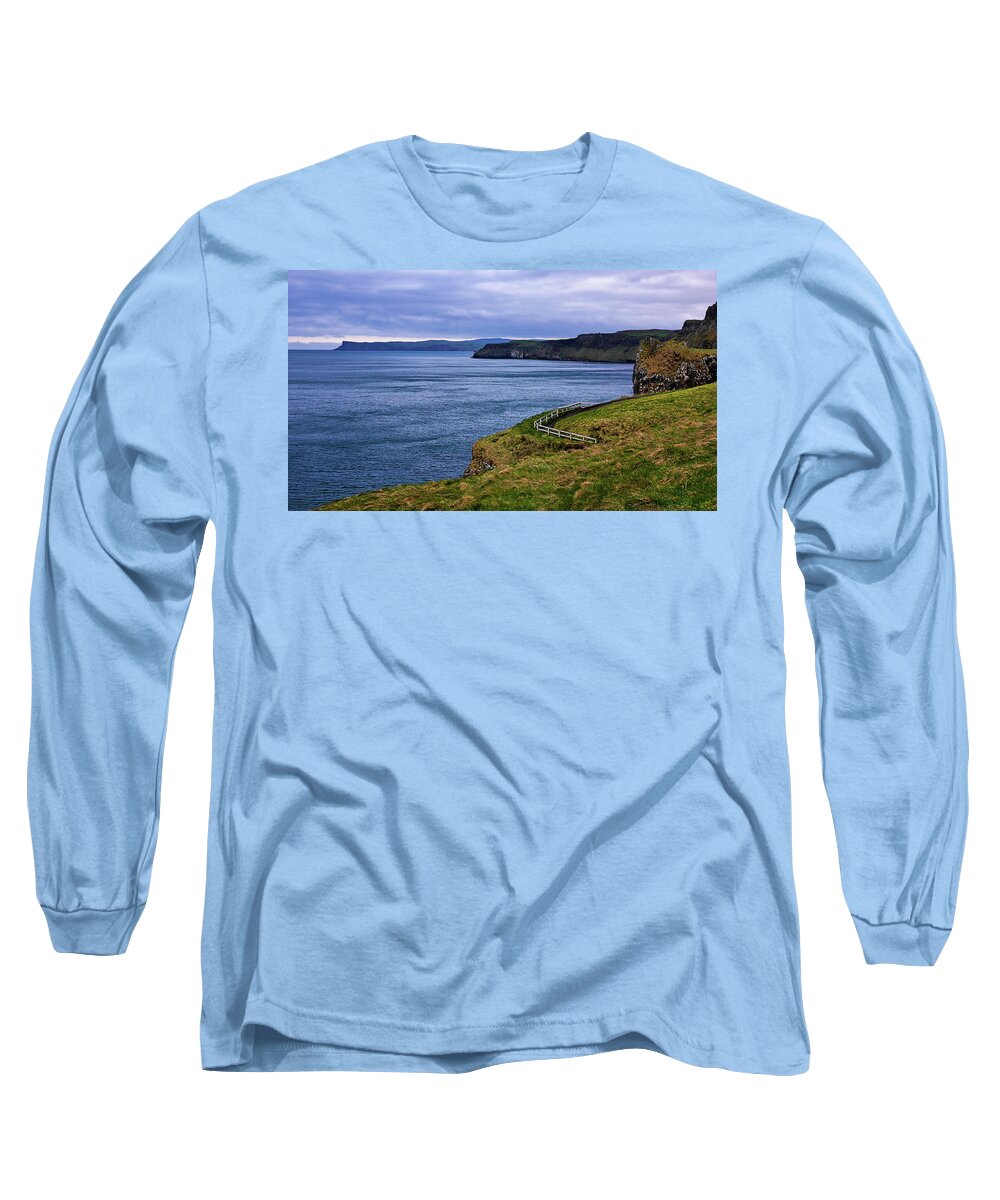 Ireland Rocks Series By Lexa Harpell Long Sleeve T-Shirt featuring the photograph Ballintoy Coastline Northern Ireland by Lexa Harpell