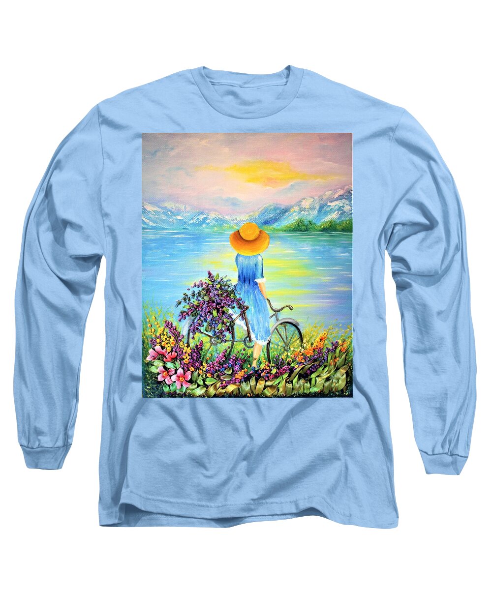 Wall Art Home Décor Long Sleeve T-Shirt featuring the mixed media Beginning of the day by Tanya Harr