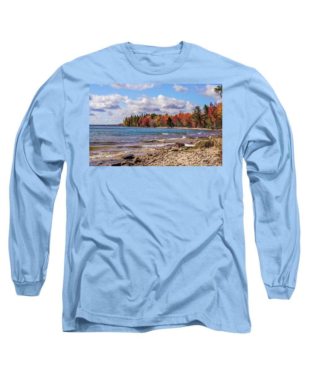 Black Rock Point Long Sleeve T-Shirt featuring the photograph Black Rock Point in Autumn by Susan Rydberg