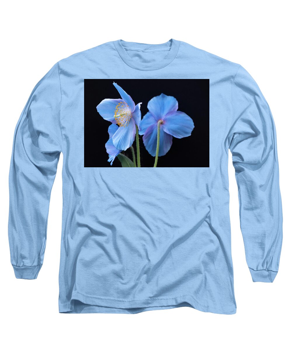 Longwood Gardens Long Sleeve T-Shirt featuring the photograph Blue Poppy by Georgette Grossman