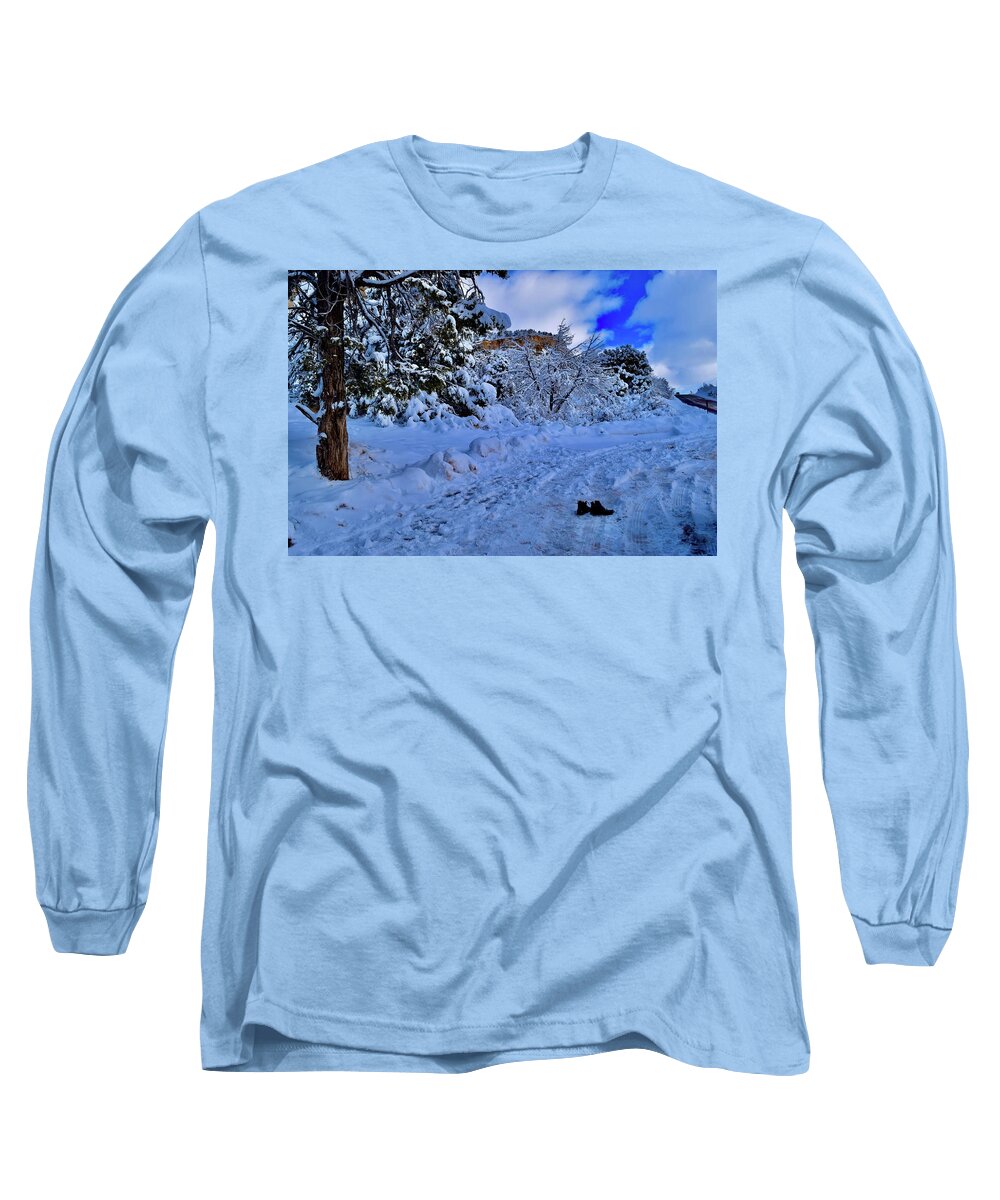 Zion Long Sleeve T-Shirt featuring the photograph Abandoned Boots- East Zion entrance by Bnte Creations