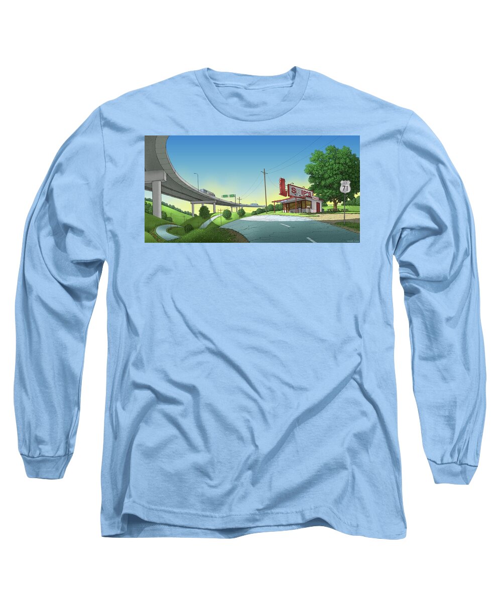 Landscape Long Sleeve T-Shirt featuring the digital art Bypassed by Scott Ross