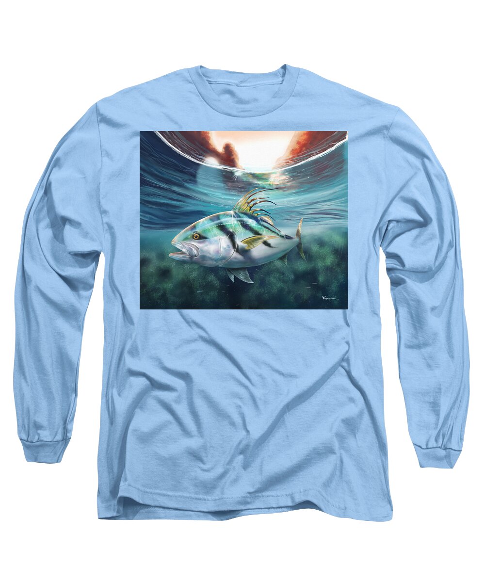 Cabo San Lucas Long Sleeve T-Shirt featuring the digital art Cabo Rooster by Kevin Putman