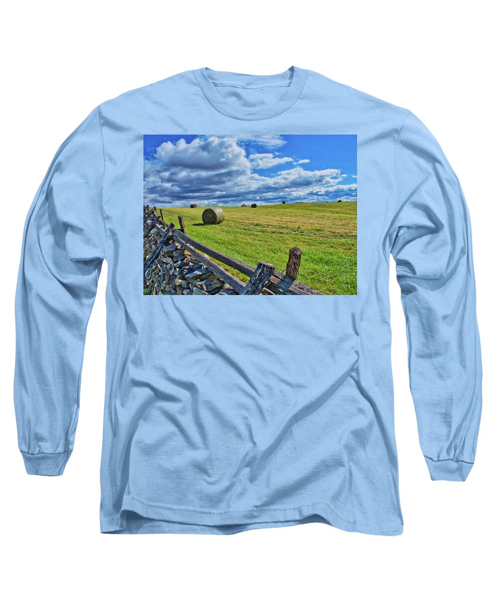 Nature Long Sleeve T-Shirt featuring the photograph Civil War Battlefield Farm View 1 by Judy Cuddehe