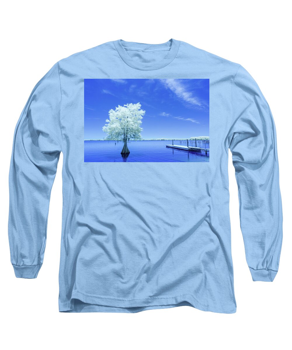 2022 Long Sleeve T-Shirt featuring the photograph Cypress at Elliott's Landing-Infrared by Charles Hite