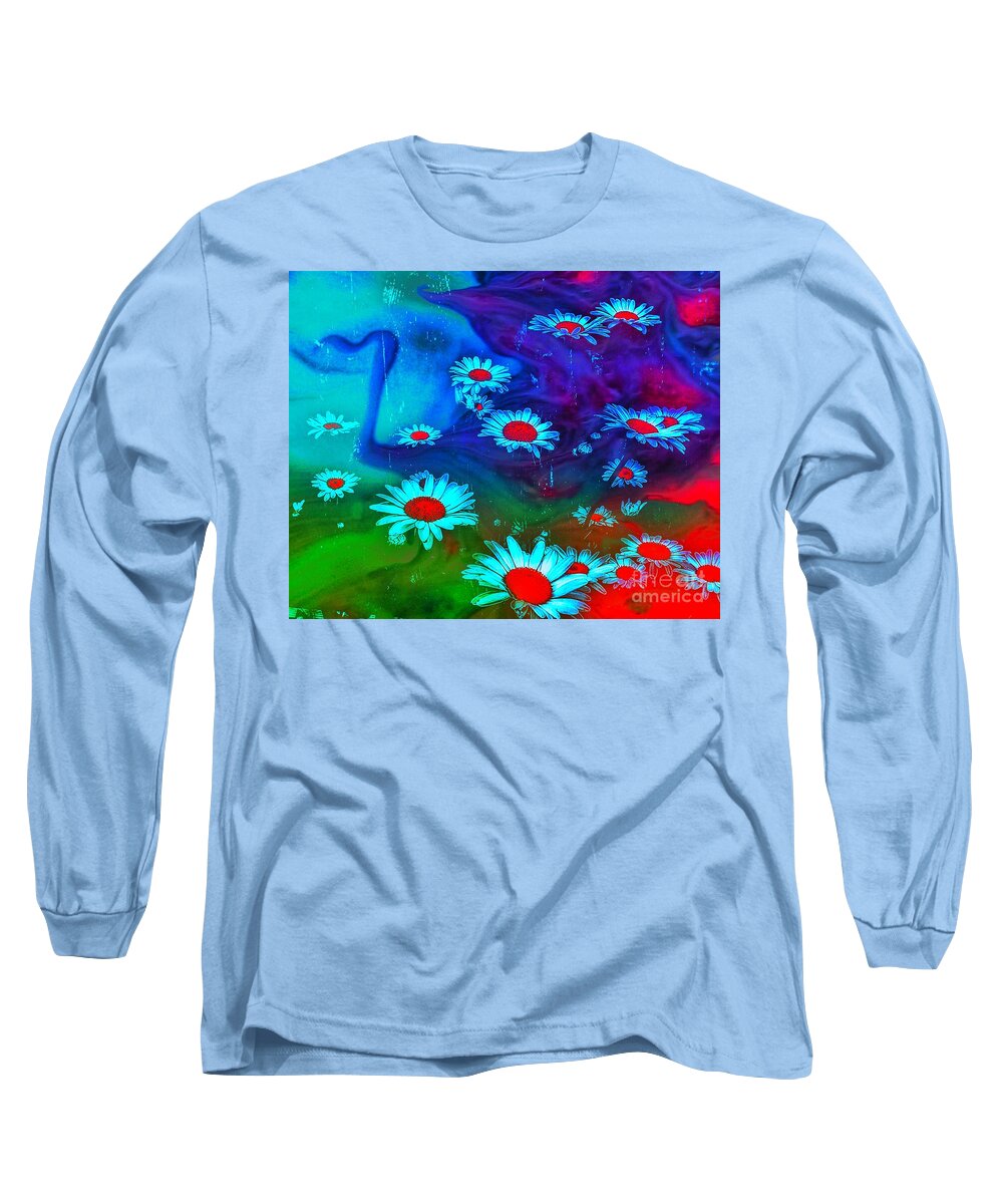 Daisy Long Sleeve T-Shirt featuring the painting Daisy Flow by Jacqueline McReynolds