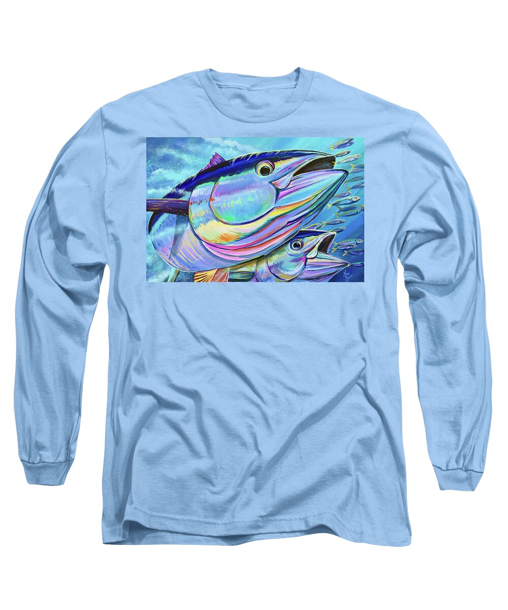 Fish Long Sleeve T-Shirt featuring the painting Double Dose by Mark Ray