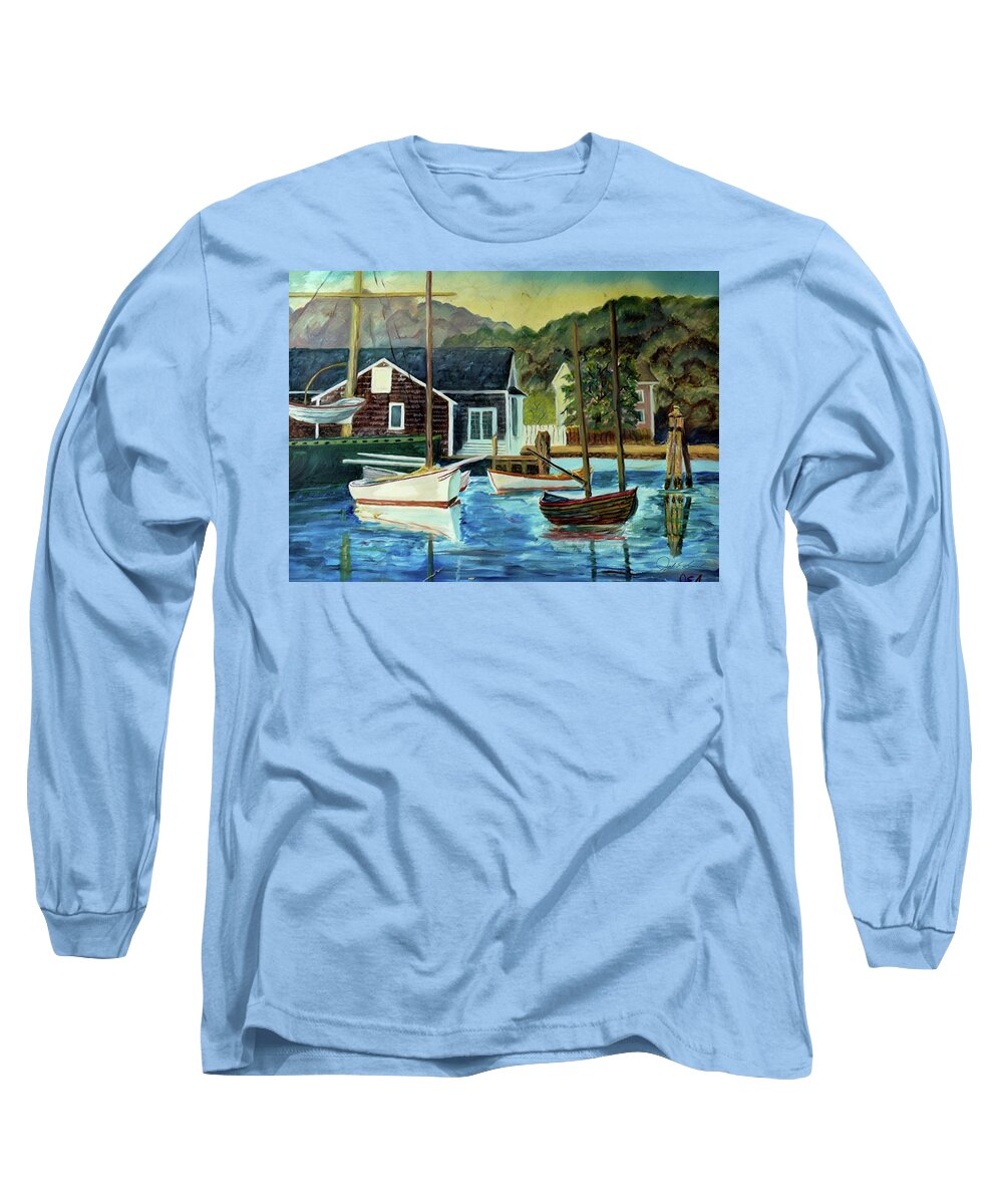 Downeast Long Sleeve T-Shirt featuring the painting Downeast Maine  by Joel Smith