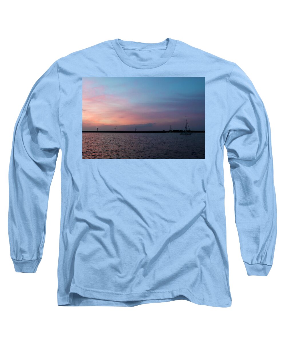 Evening Long Sleeve T-Shirt featuring the photograph Evening on the water by Marjolein Van Middelkoop