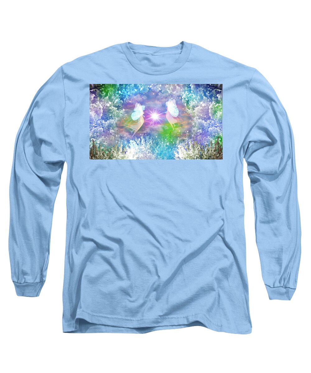 Fairies Long Sleeve T-Shirt featuring the mixed media Fairy Tales by Diamante Lavendar