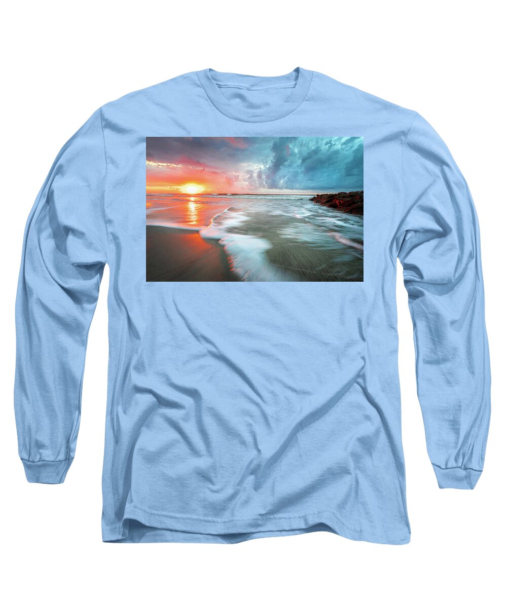 Folly Beach Long Sleeve T-Shirt featuring the photograph Folly Beach Sunrise by Jordan Hill