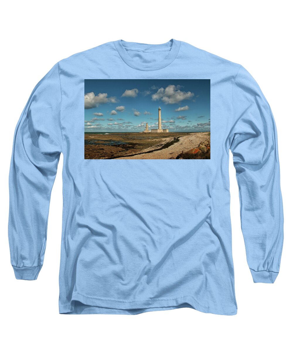 Lighthouse Long Sleeve T-Shirt featuring the photograph Gatteville Lighthouse 2 by Lisa Chorny
