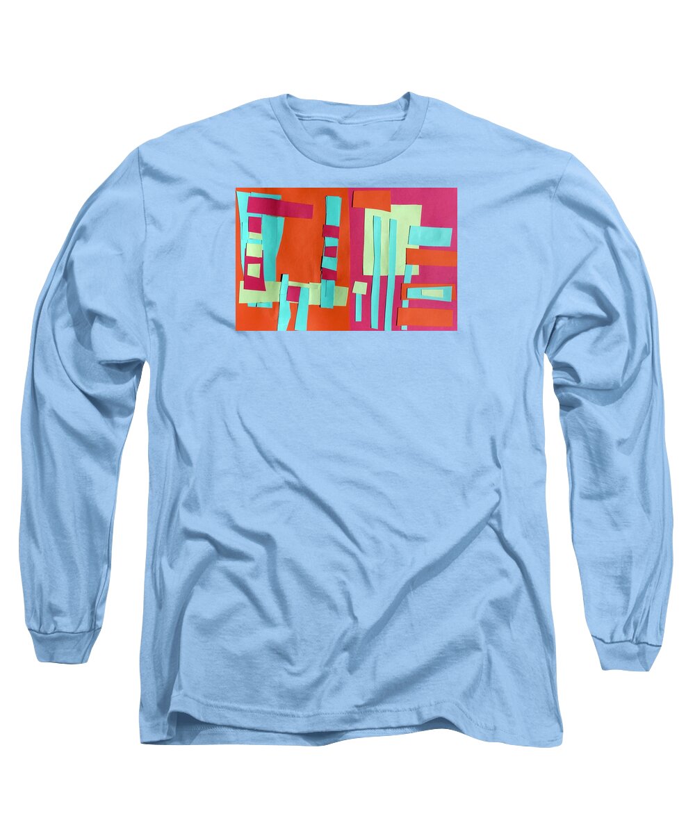 Color Long Sleeve T-Shirt featuring the mixed media Nod Geometric by Debra Bretton Robinson