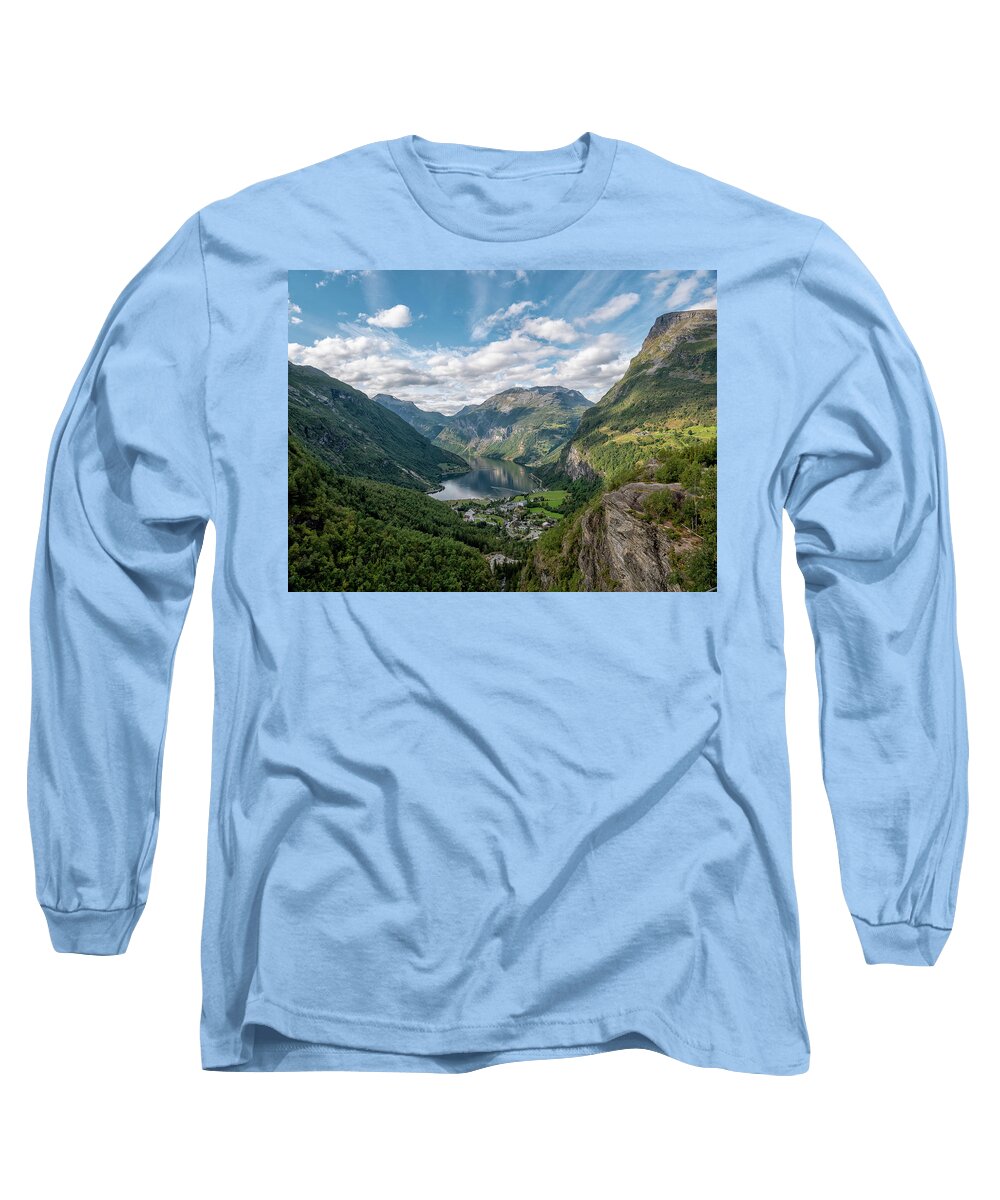 Water Long Sleeve T-Shirt featuring the photograph Geiranger Fiord by Uri Baruch