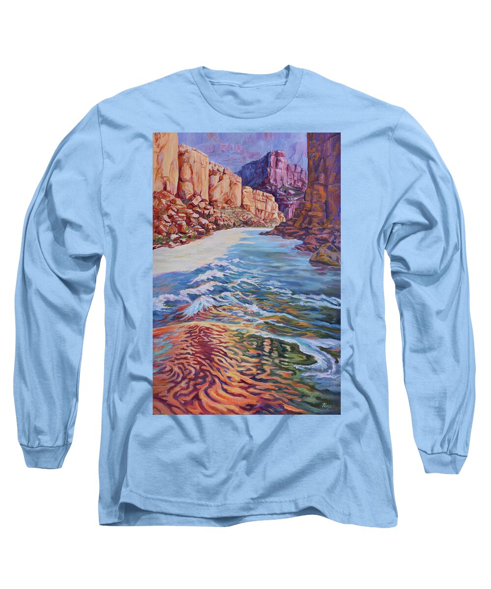 Landscape Long Sleeve T-Shirt featuring the painting Hallways of Always by Page Holland