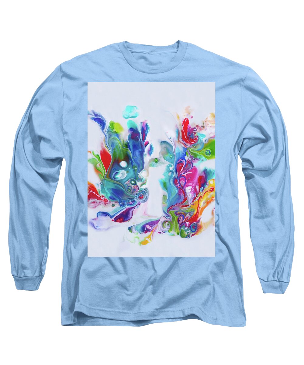 Rainbow Colors Long Sleeve T-Shirt featuring the painting Harmony by Deborah Erlandson