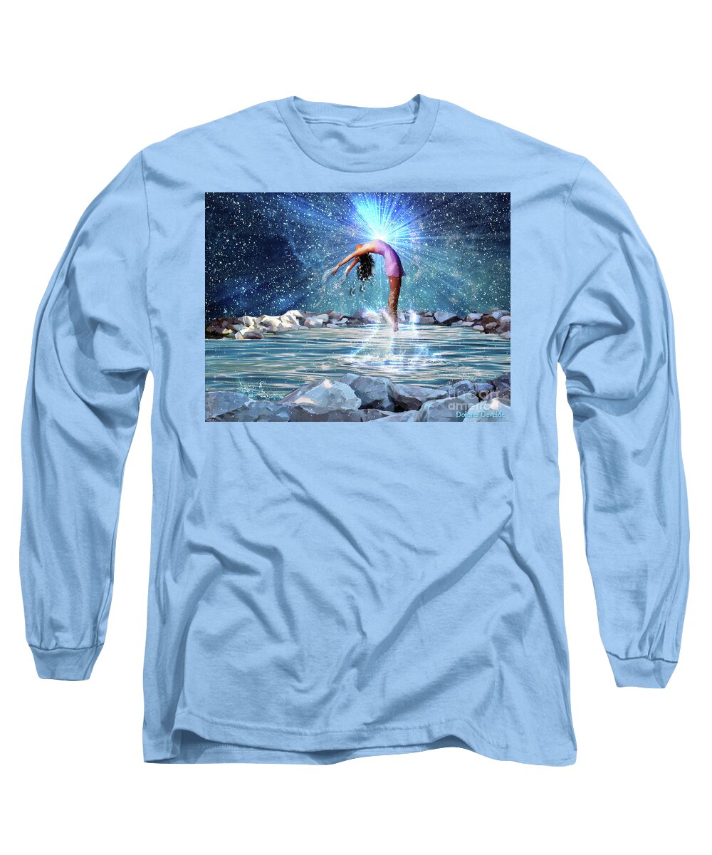 Bethesda Healing Pool Long Sleeve T-Shirt featuring the digital art Healing pool by Dolores Develde