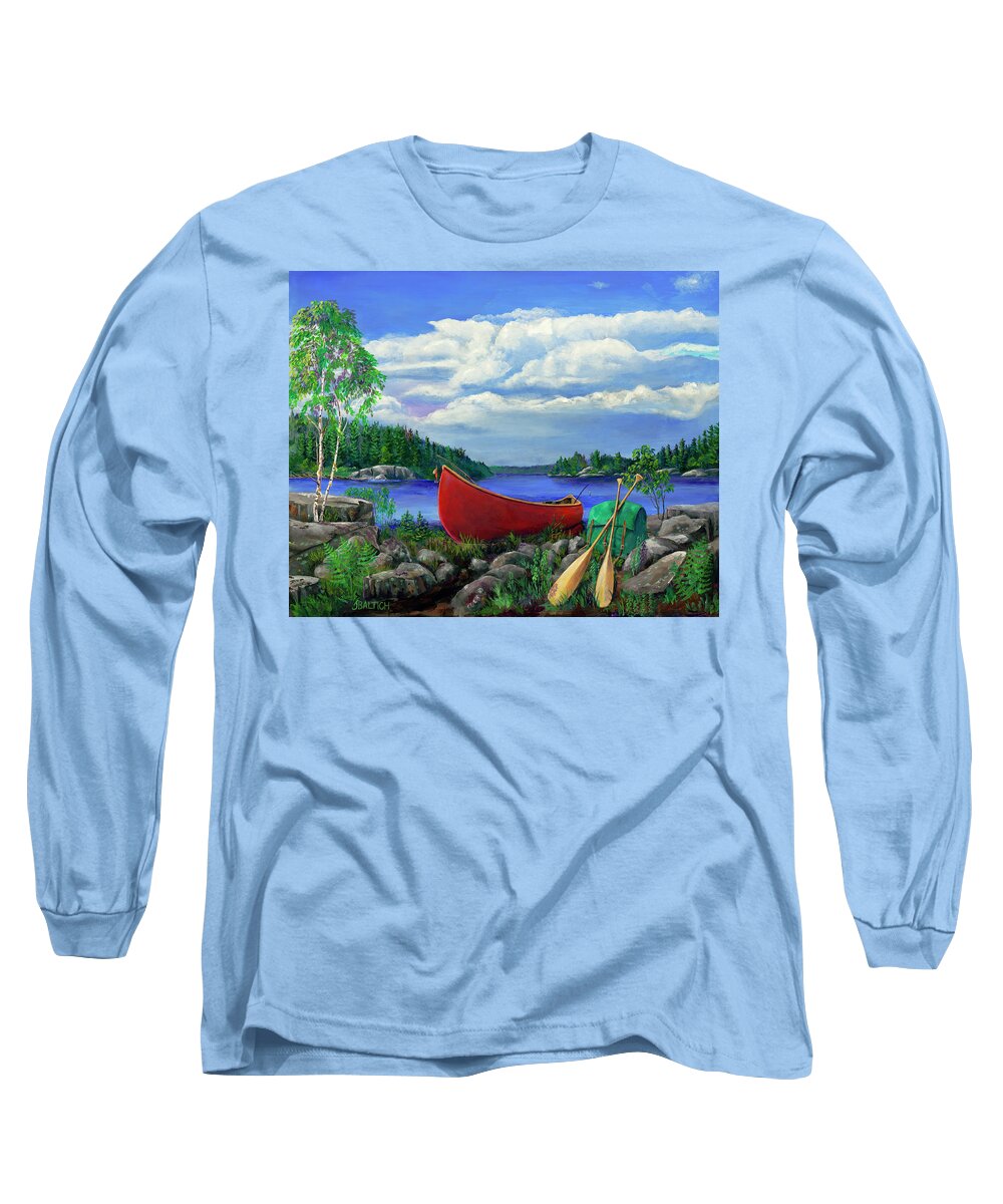Canoe Long Sleeve T-Shirt featuring the digital art Inhospitable by Joe Baltich