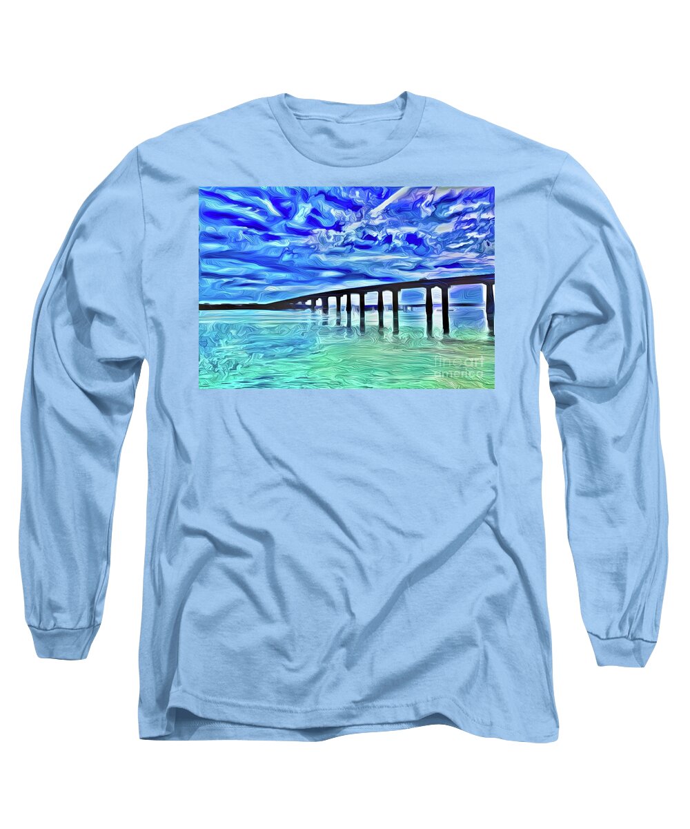 Landscape Long Sleeve T-Shirt featuring the photograph Ladies Island Bridge by Michael Stothard