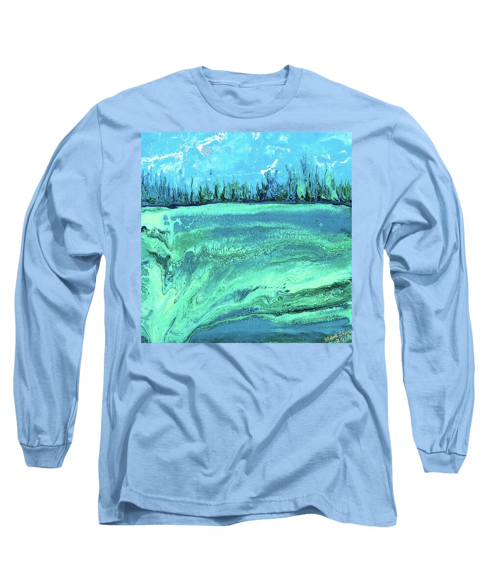 Landscape Long Sleeve T-Shirt featuring the painting Landslide by Steve Shaw