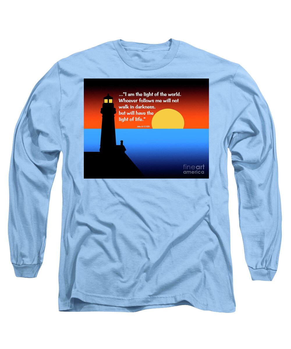 Lighthouse Long Sleeve T-Shirt featuring the digital art Light Of The World by Kirt Tisdale