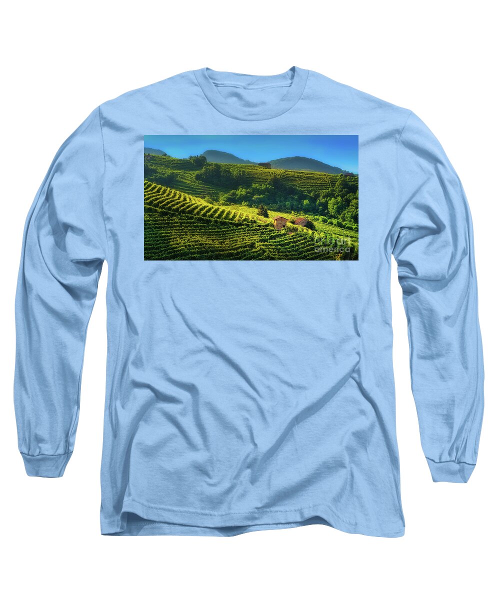 Prosecco Long Sleeve T-Shirt featuring the photograph Little houses in the vineyard by The P
