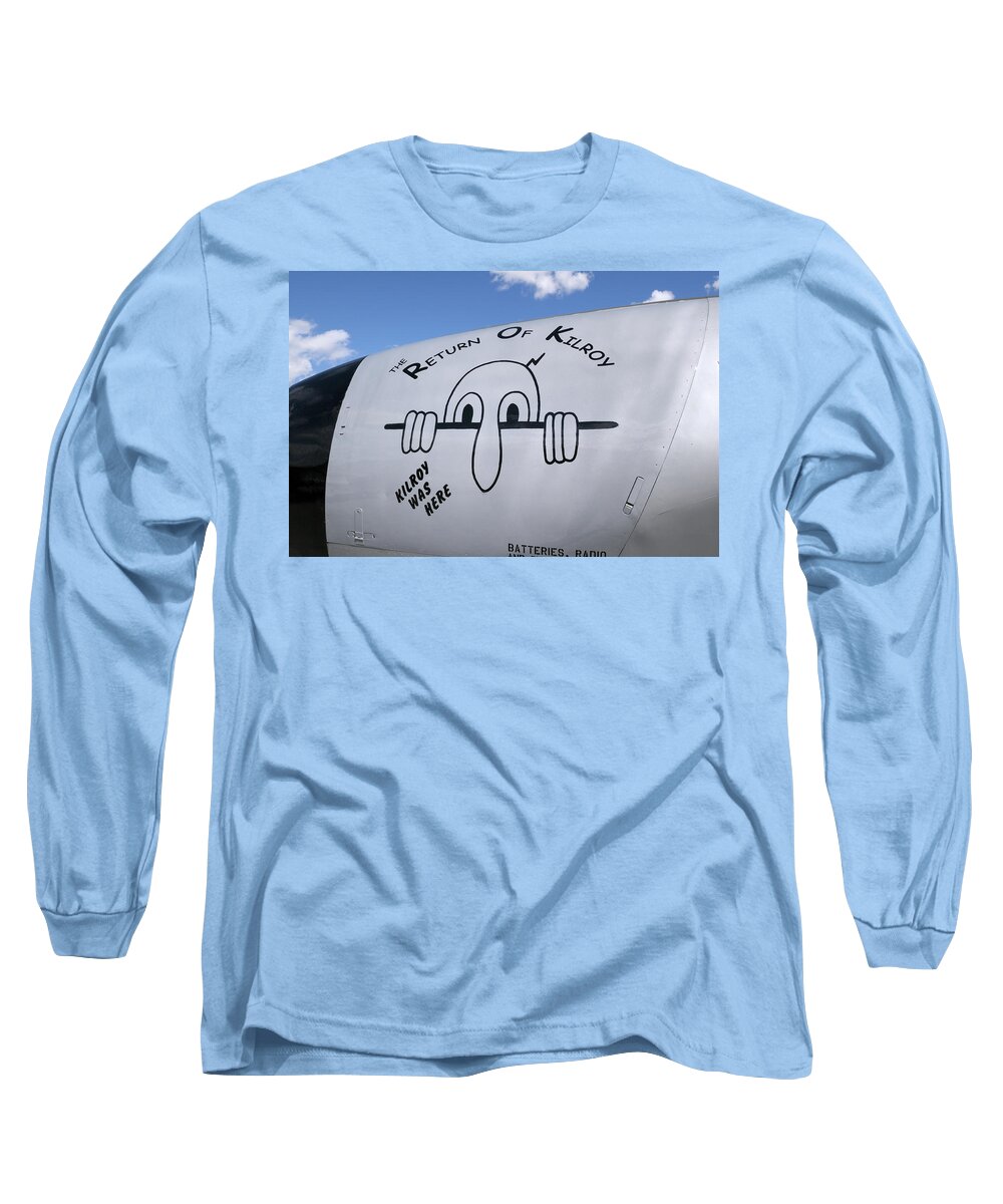 Transportation Long Sleeve T-Shirt featuring the photograph Lockheed T-33 Return of Kilroy, Palm Springs Air Museum, Palm Springs, California by Kevin Oke