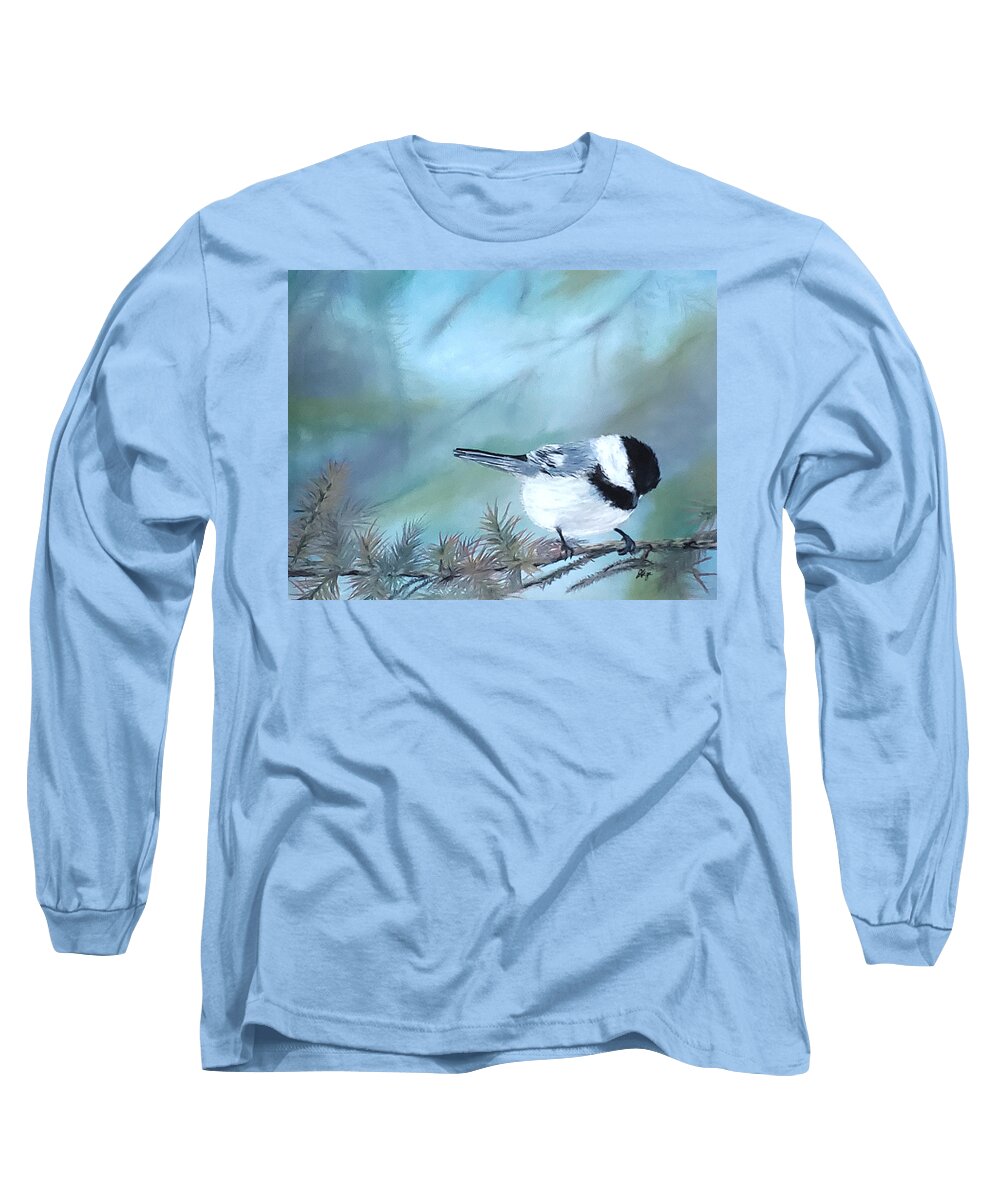 Pastel Long Sleeve T-Shirt featuring the pastel Momentary Visitor by Gigi Dequanne