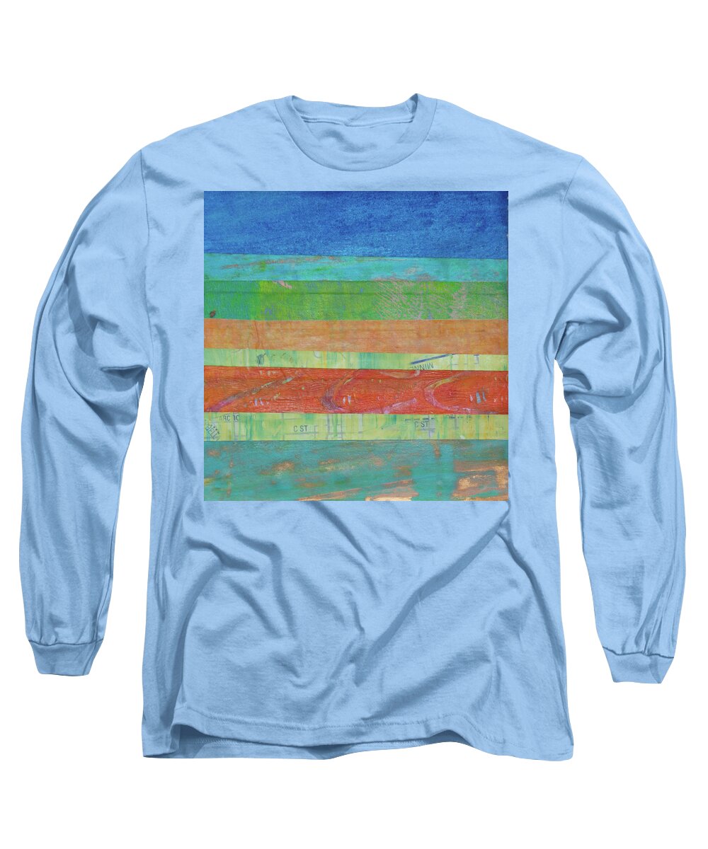 Mixed Media Long Sleeve T-Shirt featuring the mixed media Moments in Time 1 by Julia Malakoff