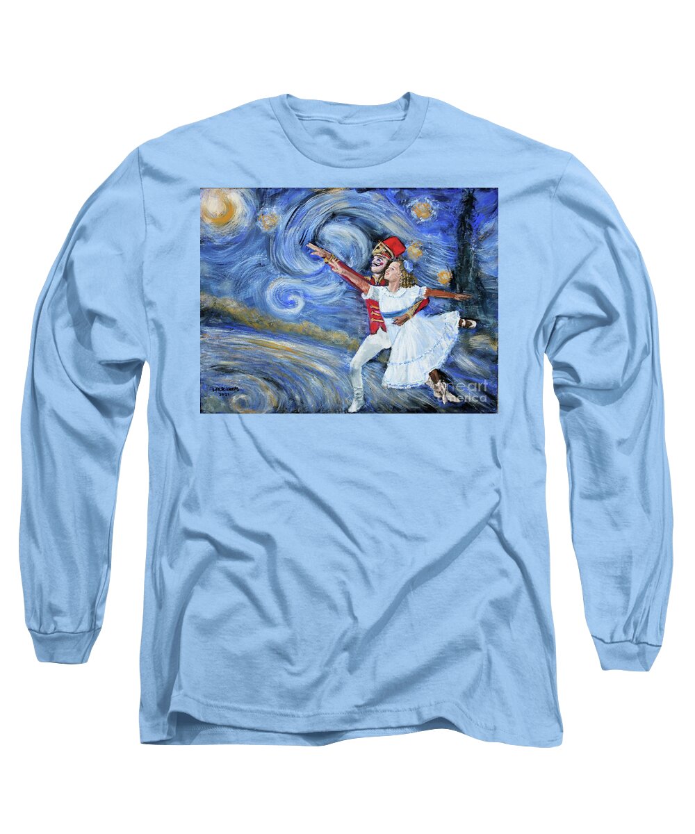 Fantasy Long Sleeve T-Shirt featuring the painting Nutcracker Starry Night Dream by Lyric Lucas