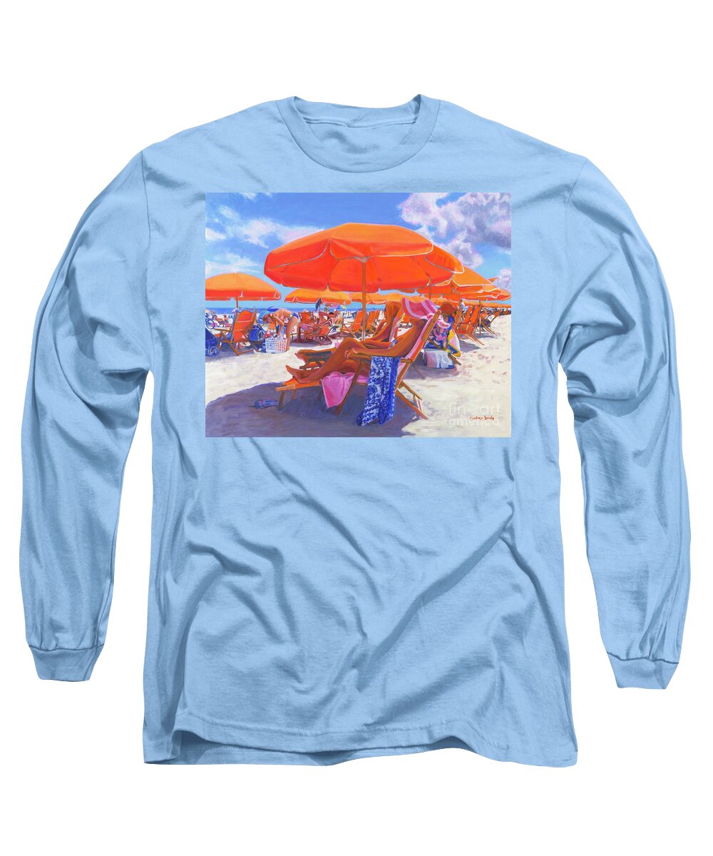 Orange Chill Long Sleeve T-Shirt featuring the painting Orange Chill by Candace Lovely