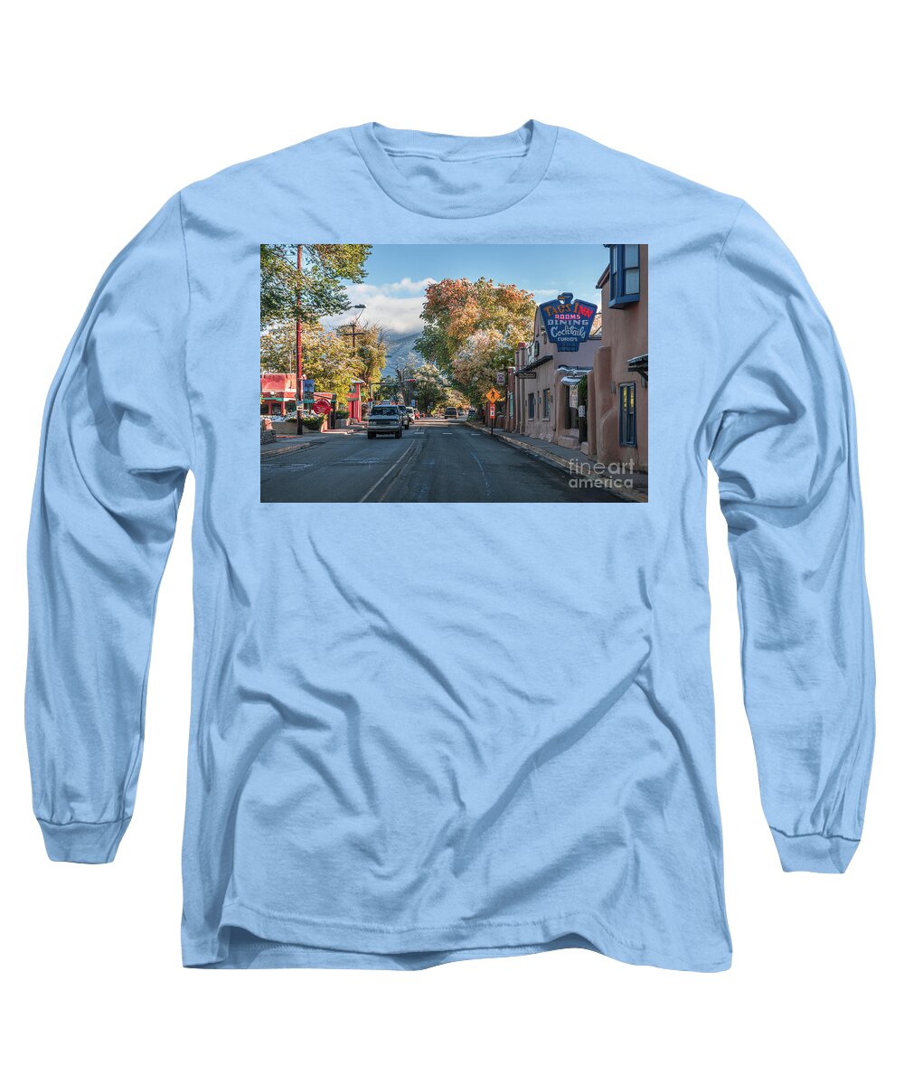 Taos Long Sleeve T-Shirt featuring the photograph Passing the Historic Taos Inn by Elijah Rael