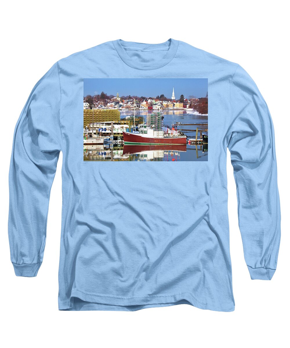 Lobster Boat Long Sleeve T-Shirt featuring the photograph Portsmouth Lobster Boat by Eric Gendron