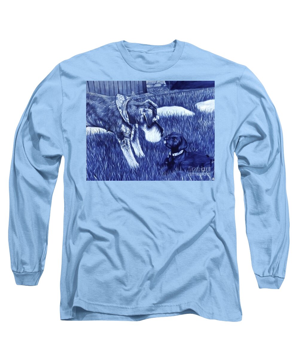 Acrylic Long Sleeve T-Shirt featuring the painting Puppy Love by Alissa Schneider