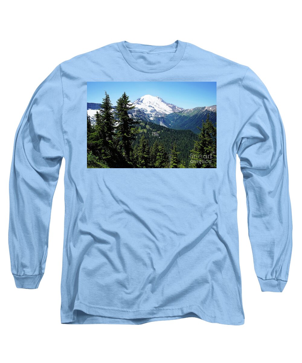 Landscape Long Sleeve T-Shirt featuring the photograph Rainier view by Sylvia Cook