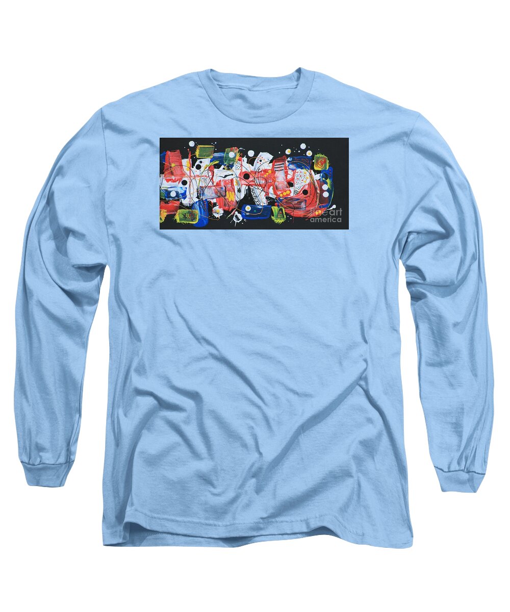 Diptych Long Sleeve T-Shirt featuring the painting Side-by-Side Diptych-Right Panel by Jean Clarke