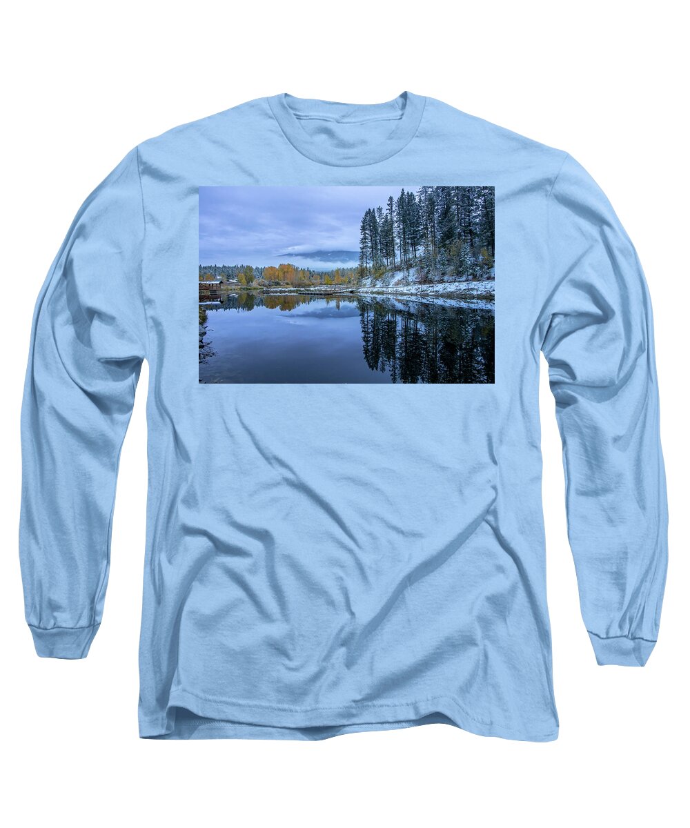 Landscape Long Sleeve T-Shirt featuring the photograph Reflections of the season by Thomas Nay