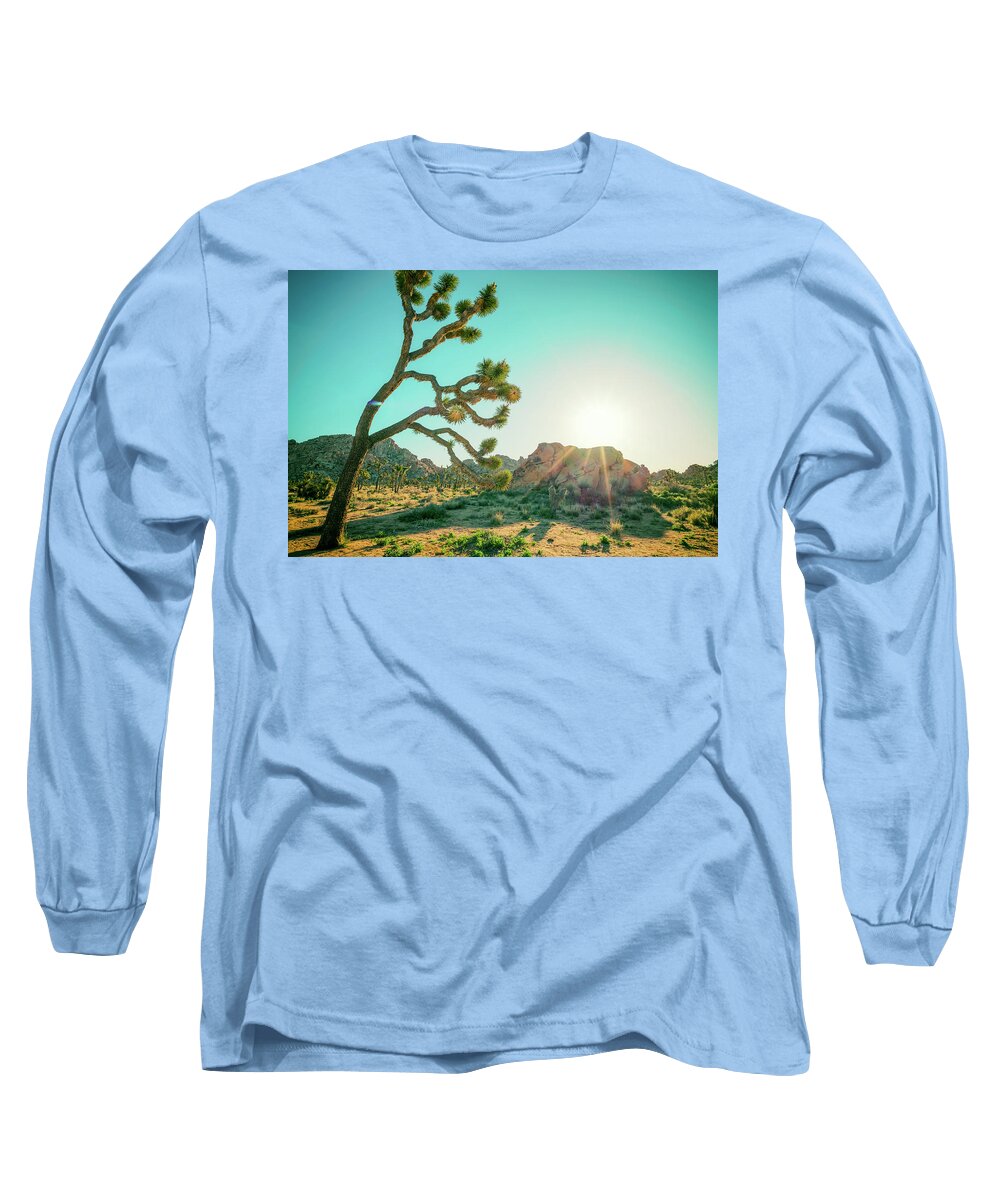 Joshua Tree Long Sleeve T-Shirt featuring the photograph Seek The Light Joshua Tree National Park by Joseph S Giacalone