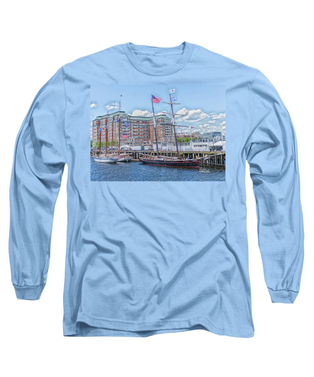 Tall Ship Long Sleeve T-Shirt featuring the photograph Shenandoah by Linda Constant