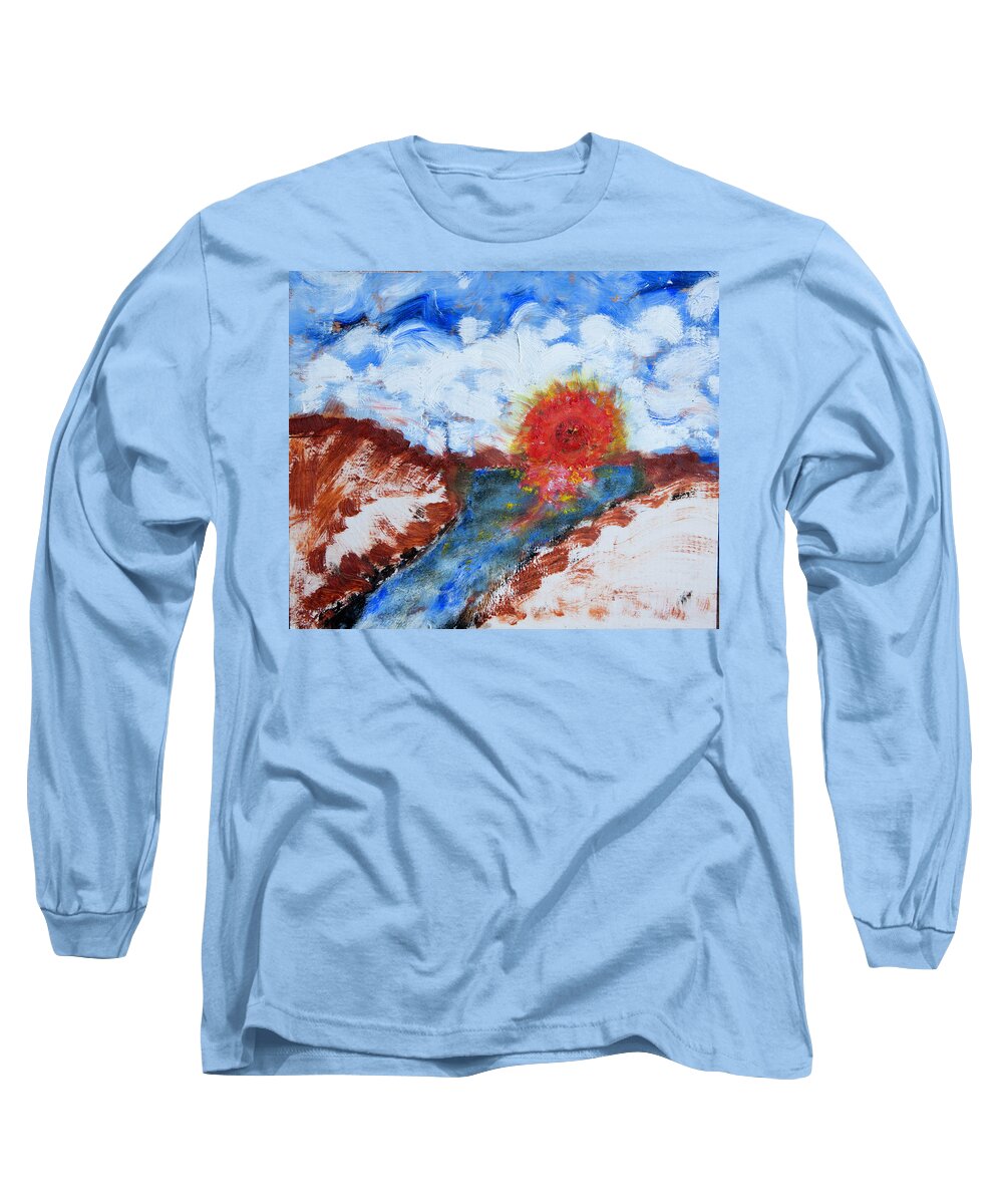  Long Sleeve T-Shirt featuring the painting Sunset by David McCready