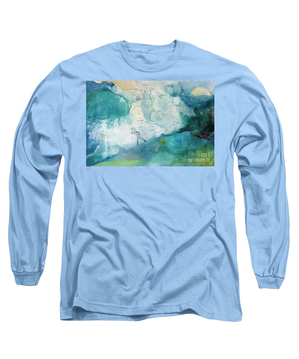 Painting Long Sleeve T-Shirt featuring the painting Love everywhere by Stella Levi