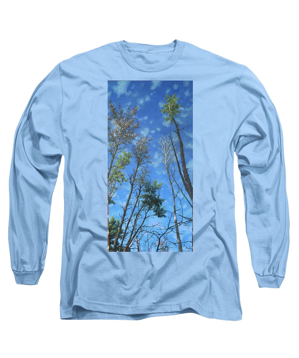 Trees Long Sleeve T-Shirt featuring the painting The Heights by Don Morgan