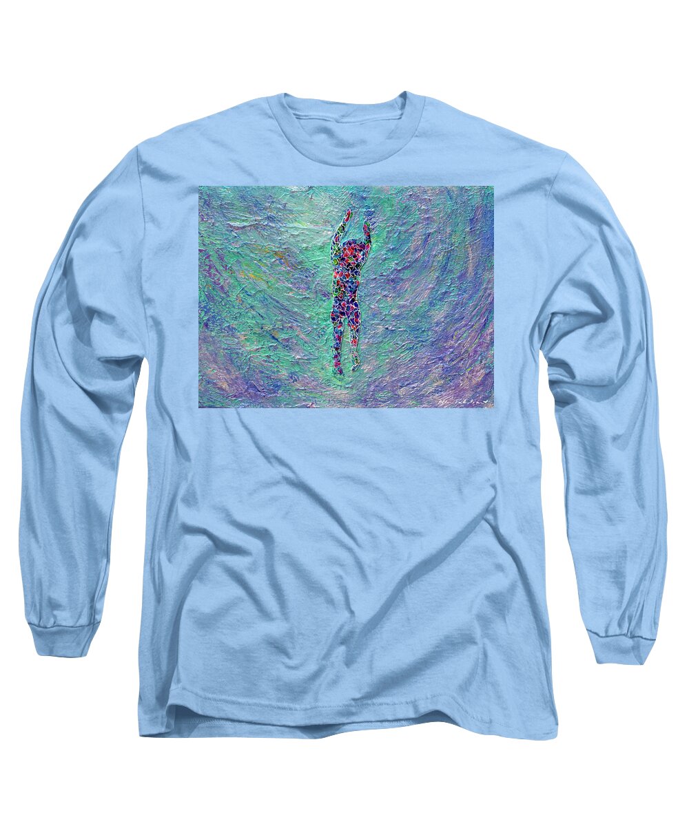 Wall Art Long Sleeve T-Shirt featuring the painting The Perpendicular by Ellen Palestrant