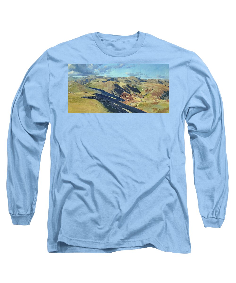 Australian Landscape Art Long Sleeve T-Shirt featuring the painting Top of down under by Steven Heyen